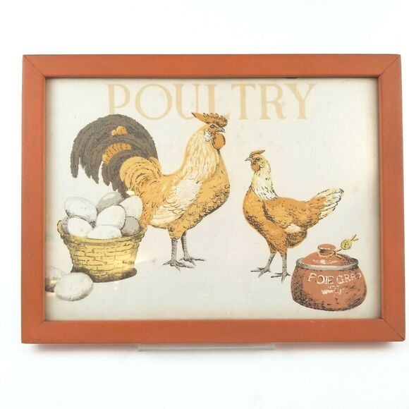Other - Poultry Chicken Farmhouse Home Decor Wall Art Framed Print 13"L x 9.75"W